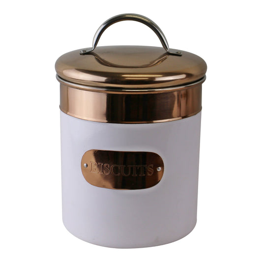 Biscuit Tin, Copper & White Metal Design