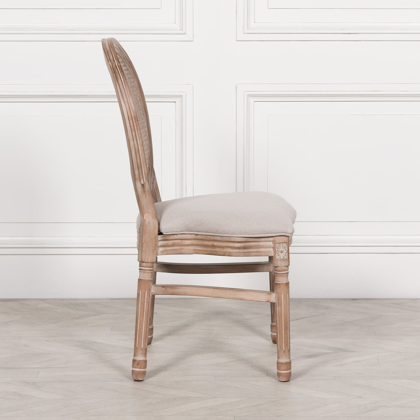 ֎Wooden Louis Upholstered Dining Chair