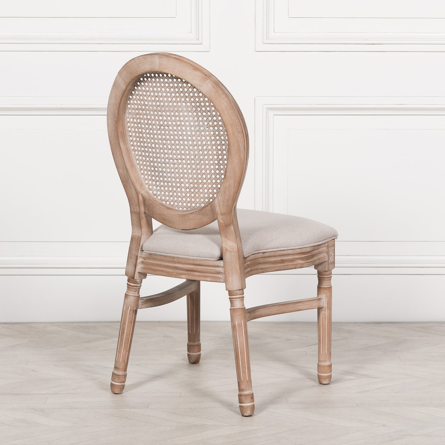 ֎Wooden Louis Upholstered Dining Chair