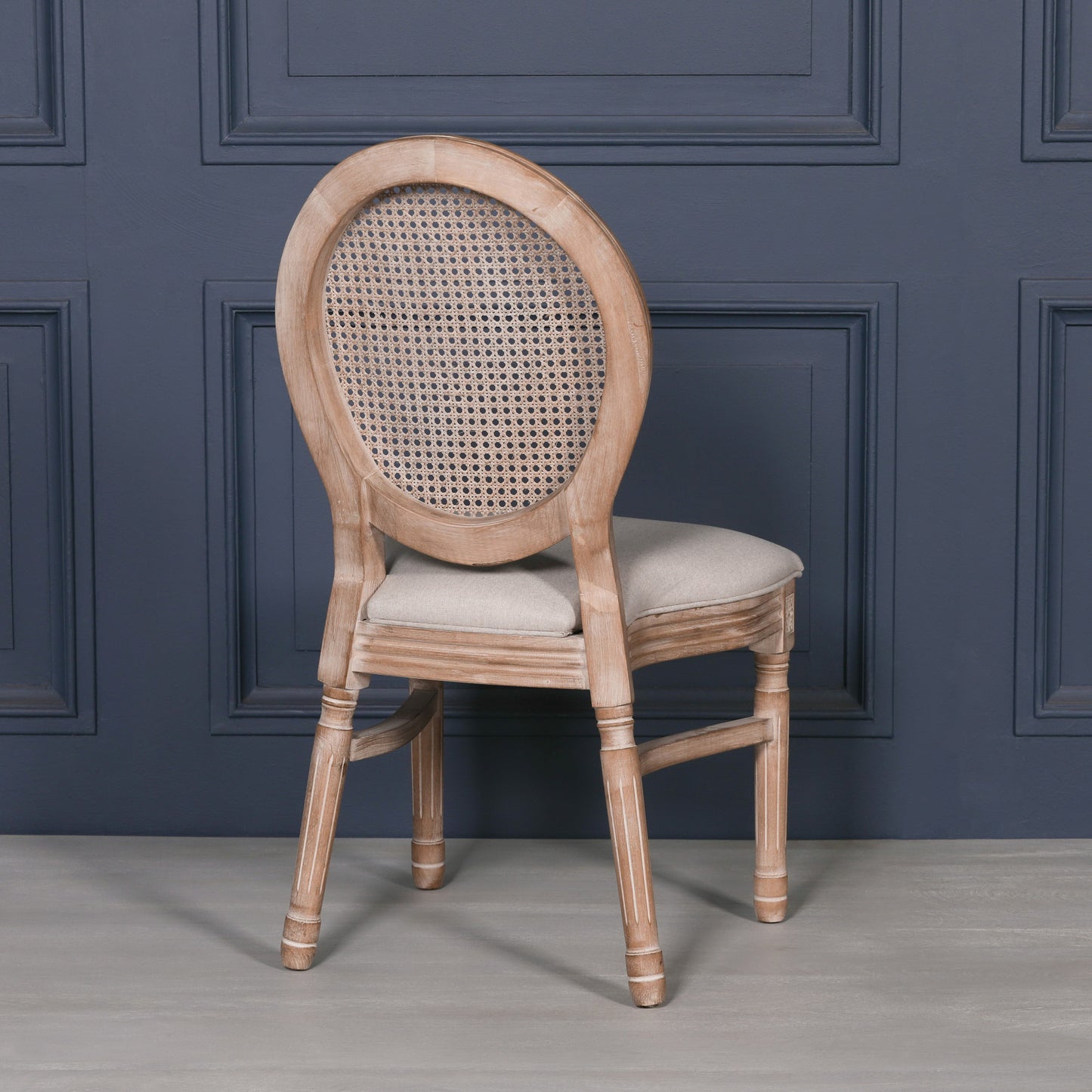 ֎Wooden Louis Upholstered Dining Chair